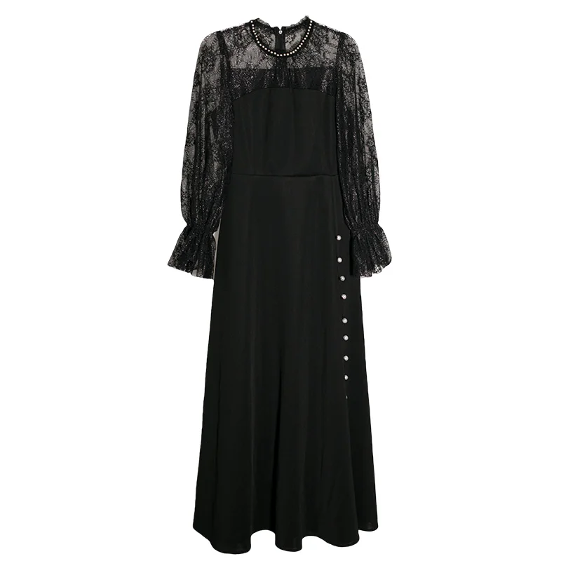 Black Vintage Dress Women Lace Evening Retro Party Dress Female Long Sleeve Sexy Button Gothic One-piece Dress Korea 2021 Summer
Black Vintage Dress Women Lace Evening Retro Party Dress Female Long Sleeve Sexy Button Gothic One-piece Dress Korea 2021 Summer