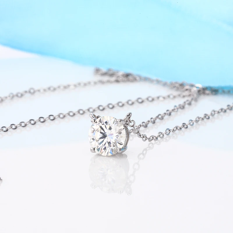 Cheestar Gems 925 Sterling Silver Women Round Necklace with 6.5mm/1carat moissanite Pendant Necklaces
Cheestar Gems 925 Sterling Silver Women Round Necklace with 6.5mm/1carat moissanite Pendant Necklaces
