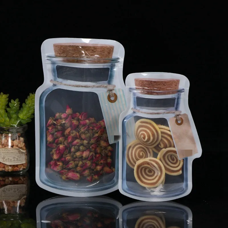 2pcs Reusable Jar Shape Zipper Bag Plastic Bags Zip Lock Waterproof Food Saver Storage Bag Sealed Biscuit Snack Ziplock Bags
2pcs Reusable Jar Shape Zipper Bag Plastic Bags Zip Lock Waterproof Food Saver Storage Bag Sealed Biscuit Snack Ziplock Bags