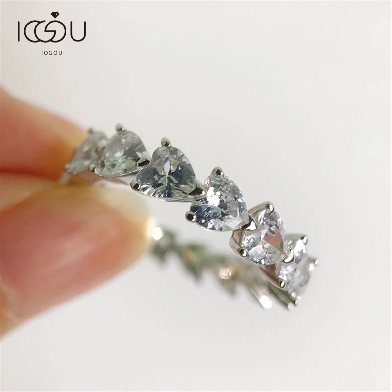 IOGOU Fashion 925 Sterling Silver Heart-shaped High Carbon Diamond Full Eternity Rings For Women Luxury Wedding Engagement Ring
IOGOU Fashion 925 Sterling Silver Heart-shaped High Carbon Diamond Full Eternity Rings For Women Luxury Wedding Engagement Ring