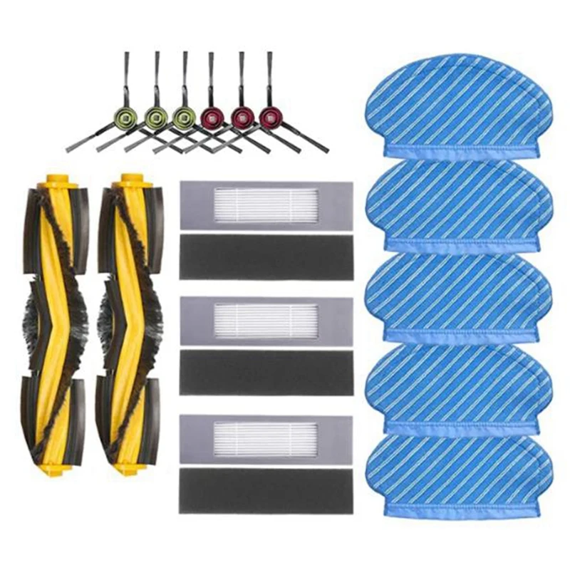 

Тканевая швабра, боковые щетки, роликовая щетка, щетка с фильтром, тряпка для швабры Ecovacs, Deebot, Ozmo 920, 950, запчасти для пылесоса