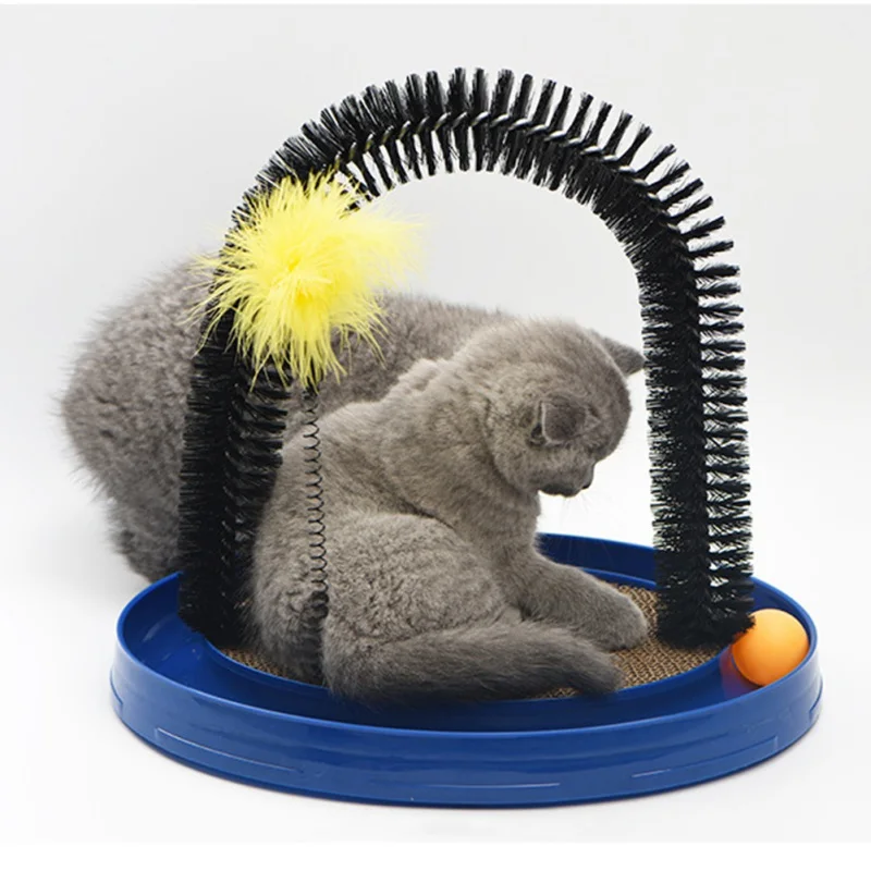 

Premium Cat Arch Self Groomer Cat Massager, For Grooming With Sturdy Cat Scratching Pad And Catnip Interactive Cat Hair Brush