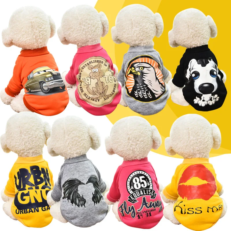 

Cute Print Small Dog Hoodie Coat Winter Warm Pet Clothes for Chihuahua Shih Tzu Sweatshirt Puppy Cat Pullover Dogs Pets Clothing