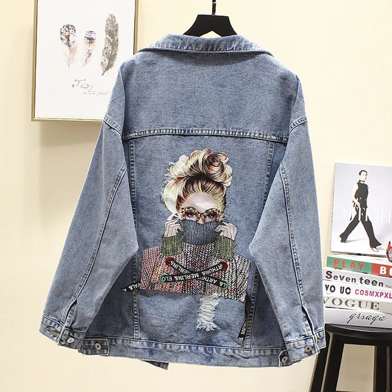 2020 New Autumn Women Vintage Streetwear Punk Style Jean Jacket Girl Printing Long Denim Jacket Women Jacket BY273
2020 New Autumn Women Vintage Streetwear Punk Style Jean Jacket Girl Printing Long Denim Jacket Women Jacket BY273