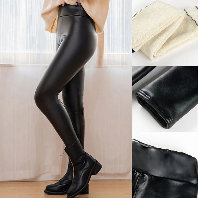 Hot 2020 Winter PU Leather Pants Women High Waist Leggings Thick Fleece Lined Warm Pencil Pants Plus Size Trousers ED889
Hot 2020 Winter PU Leather Pants Women High Waist Leggings Thick Fleece Lined Warm Pencil Pants Plus Size Trousers ED889