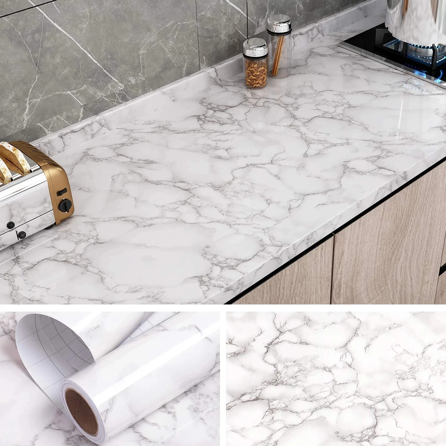 Kitchen DIY Oil Sticker Self-adhesive Marble Pattern Waterproof Cabinets Stove Countertop Wallpaper Desktop Bathroom Renovation
Kitchen DIY Oil Sticker Self-adhesive Marble Pattern Waterproof Cabinets Stove Countertop Wallpaper Desktop Bathroom Renovation