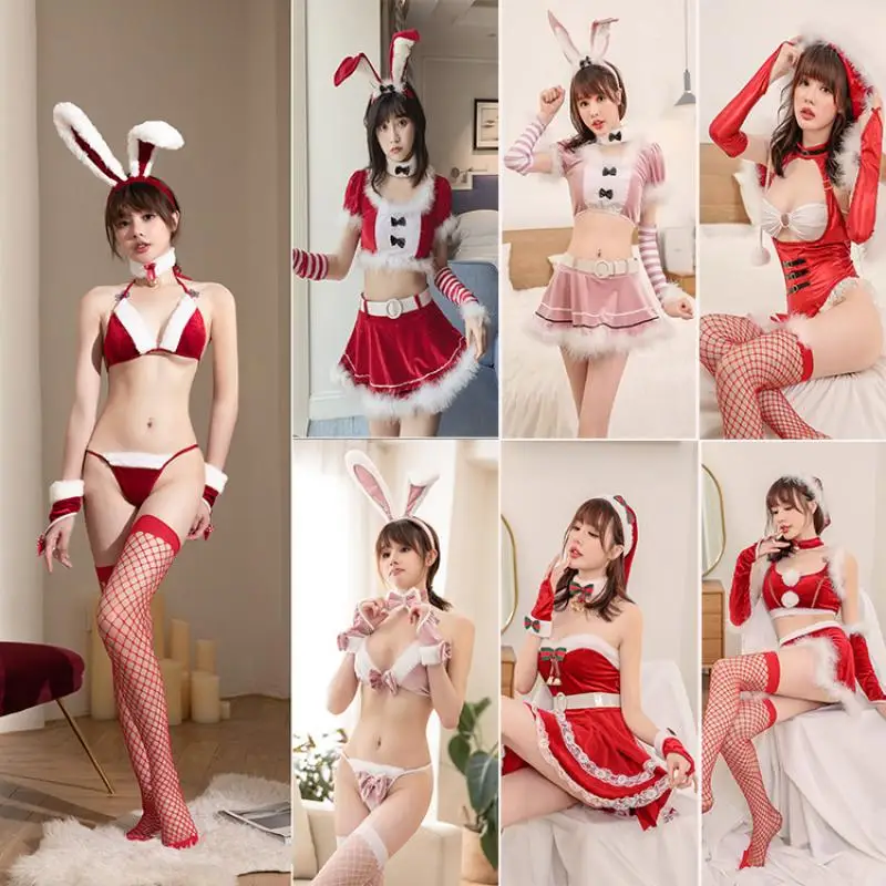 New Year Christmas Set Women Bunny Cosplay Intimates Uniform Sheer Lace Bra+ Panties Underwear Sexy Lingerie Erotic Female 2022
New Year Christmas Set Women Bunny Cosplay Intimates Uniform Sheer Lace Bra+ Panties Underwear Sexy Lingerie Erotic Female 2022