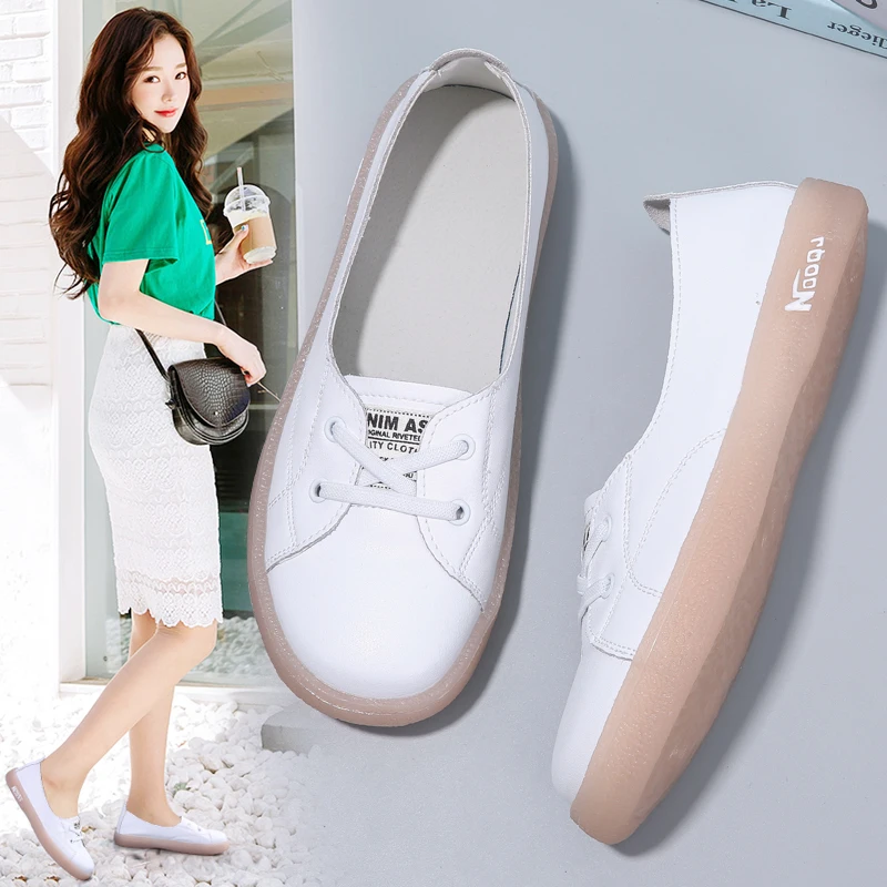 Genuine Leather White Shoes Student Board Shoes Women Trendy Shoes Shallow Flat Shoes Slip-on Loafers Jelly Sole Casual Shoes
Genuine Leather White Shoes Student Board Shoes Women Trendy Shoes Shallow Flat Shoes Slip-on Loafers Jelly Sole Casual Shoes