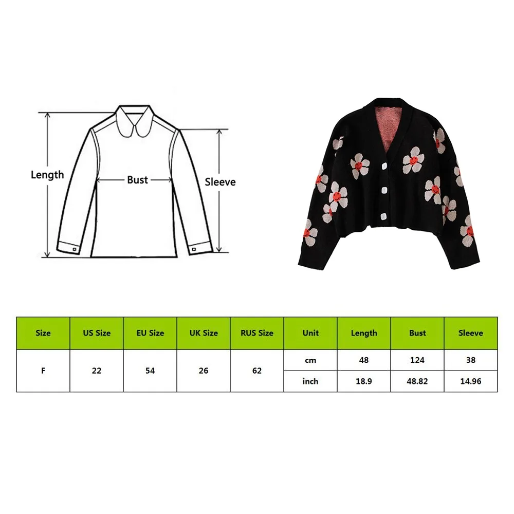 2021 Preppy Style Flower Knit Cardigans Sweater Women V Neck Loose elegaht Thicked Pull Femme Print Short Casual Coat
2021 Preppy Style Flower Knit Cardigans Sweater Women V Neck Loose elegaht Thicked Pull Femme Print Short Casual Coat