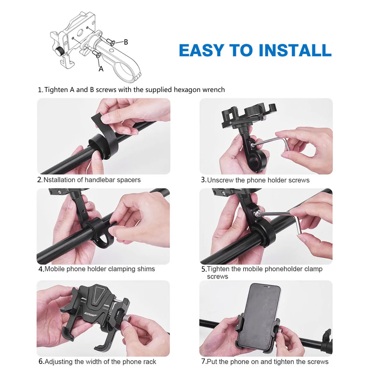 Aluminum Cell Phone Holder Stand Support Bicycle Phont Mount Bike Moto Mount Holder Bracket Holder Anti-shock Rubber Black D40
Aluminum Cell Phone Holder Stand Support Bicycle Phont Mount Bike Moto Mount Holder Bracket Holder Anti-shock Rubber Black D40