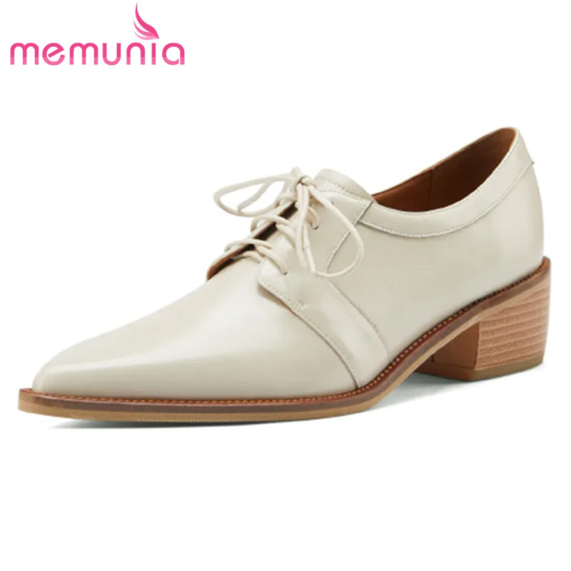 MEMUNIA 2021 Top Quality Genuine Leather Footwear Women Pumps Pointed Toe Lace Up Spring Summer Fashion Single Shoes Ladies
MEMUNIA 2021 Top Quality Genuine Leather Footwear Women Pumps Pointed Toe Lace Up Spring Summer Fashion Single Shoes Ladies