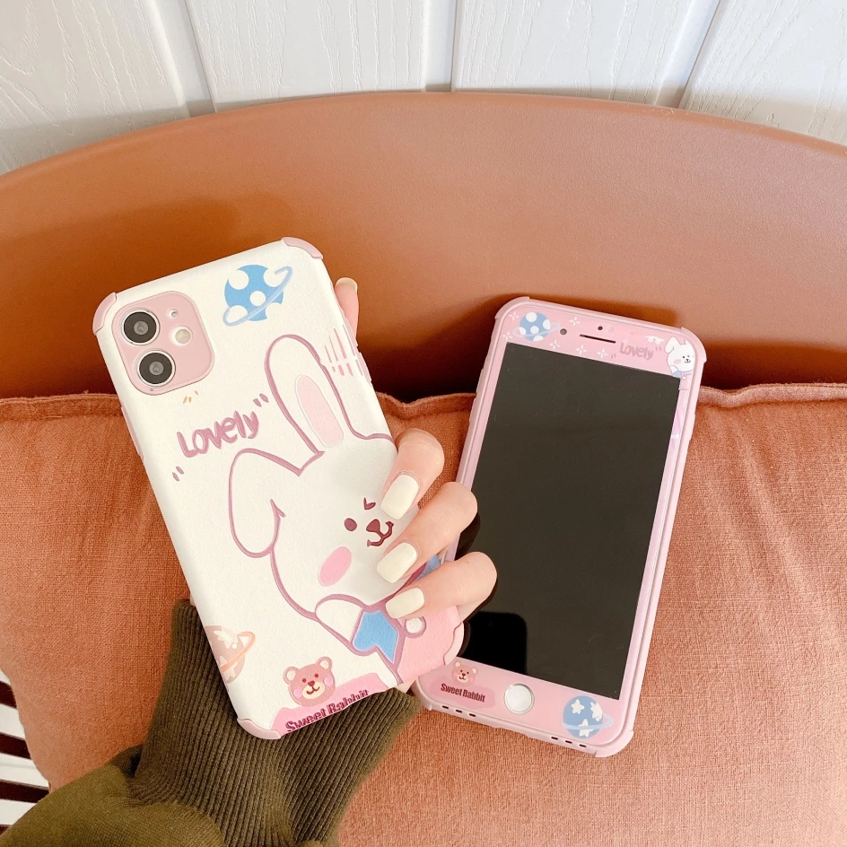 3D Screen Protector Full Cover Tempered Glass+Soft Case For iPhone X XS Max XR 8 7 6 6s Plus iPhone 11 Pro 12 Mini Cartoon Bear
3D Screen Protector Full Cover Tempered Glass+Soft Case For iPhone X XS Max XR 8 7 6 6s Plus iPhone 11 Pro 12 Mini Cartoon Bear