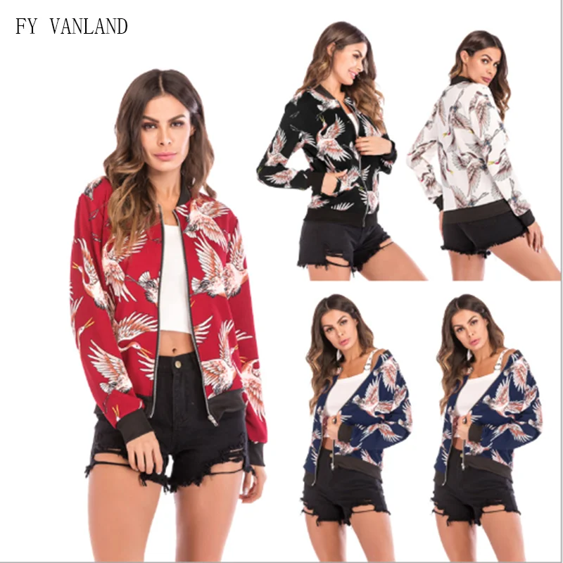 Фото FY VANLAND модная женская куртка в стиле ретро с цветочным принтом повседневная