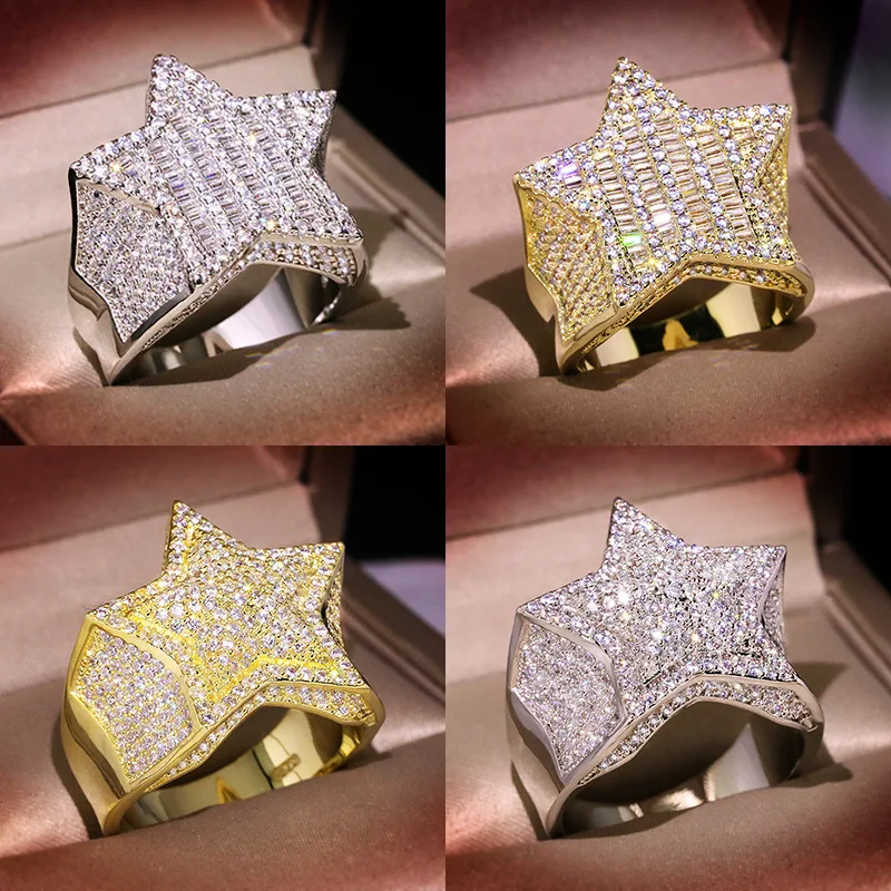 2021 trend New Hip Hop Full Micro Set Zircon Pentagram Ring wedding party engagement yellow Engagement gift ring for women
2021 trend New Hip Hop Full Micro Set Zircon Pentagram Ring wedding party engagement yellow Engagement gift ring for women