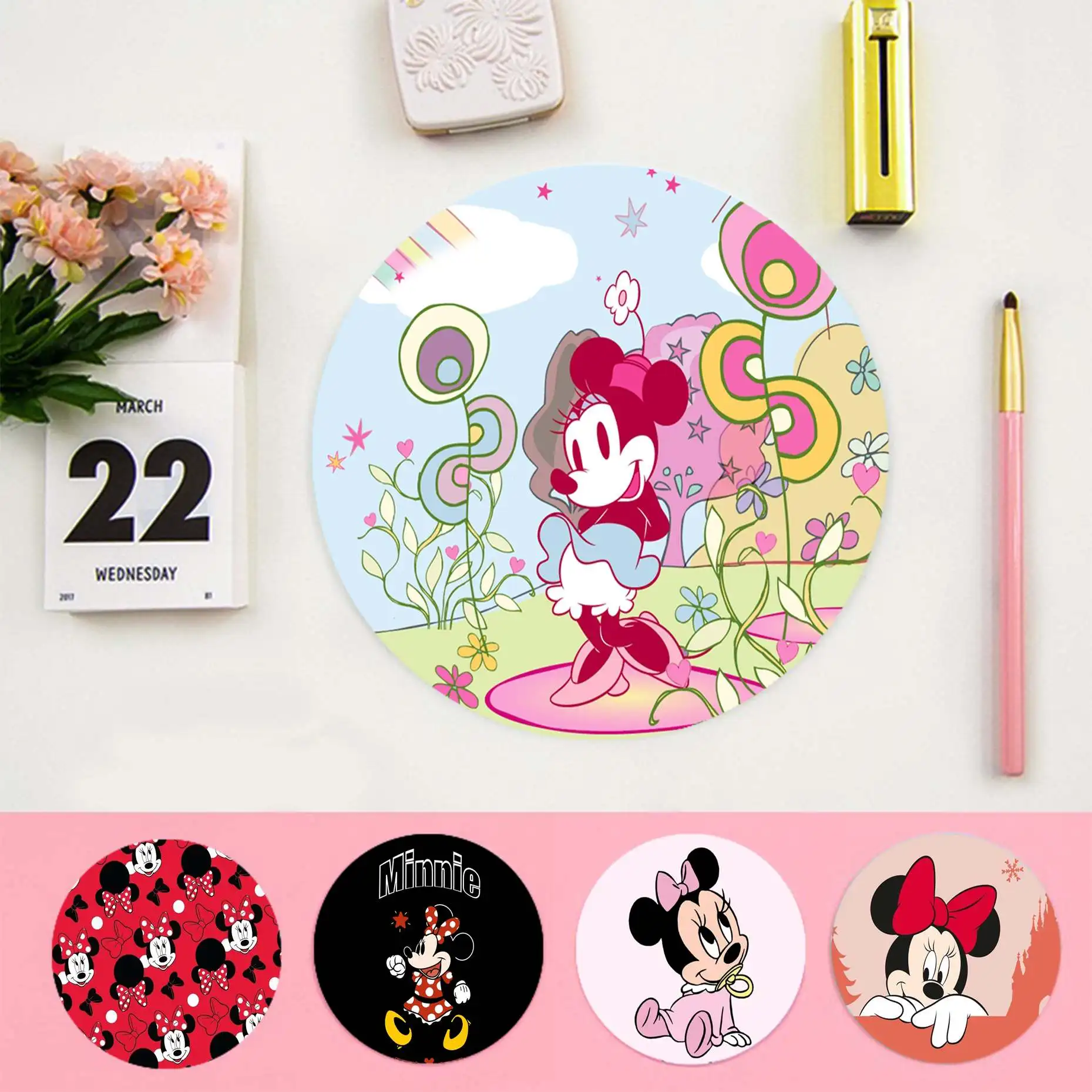 High Quality Disney Minnie Mouse Kawaii Cartoon round Mouse pad PC Computer mat Anti-Slip Laptop Mice Pad Mat gaming Mousepad
High Quality Disney Minnie Mouse Kawaii Cartoon round Mouse pad PC Computer mat Anti-Slip Laptop Mice Pad Mat gaming Mousepad