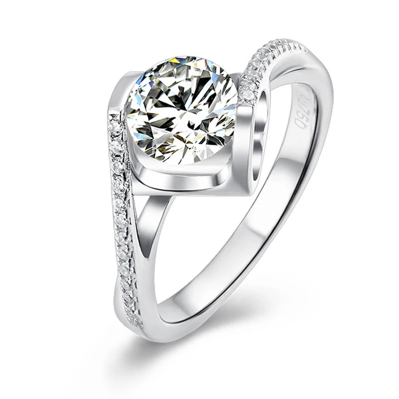White Gold Plated silver color Main Stone 1ct 6.5mm MoissaniteS Side Stone Cubic Zirconia Ring Jewlery
White Gold Plated silver color Main Stone 1ct 6.5mm MoissaniteS Side Stone Cubic Zirconia Ring Jewlery