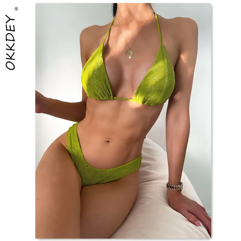 Sexy Halter Bikinis Women's Swimsuit 2021 Green Swimwear Push Up Bathing Suits Brazilian Biquini Summer Backless Beach Wear
Sexy Halter Bikinis Women's Swimsuit 2021 Green Swimwear Push Up Bathing Suits Brazilian Biquini Summer Backless Beach Wear