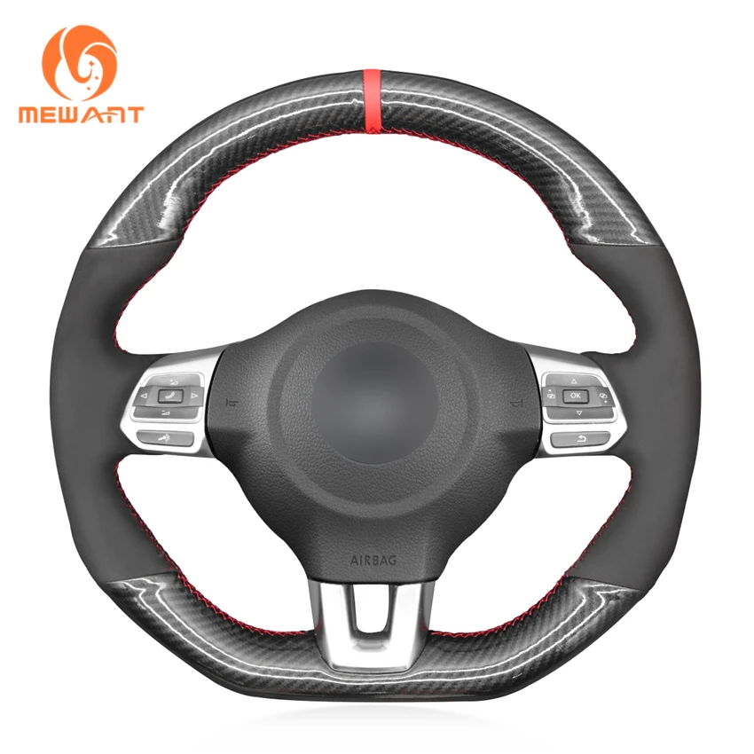 MEWANT Black PU Carbon Fiber Steering Wheel Cover for Volkswagen VW Golf 6 (VI) GTI Polo (R-Line) Scirocco Tiguan (R-Line)
MEWANT Black PU Carbon Fiber Steering Wheel Cover for Volkswagen VW Golf 6 (VI) GTI Polo (R-Line) Scirocco Tiguan (R-Line)