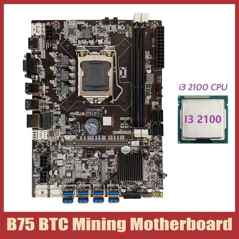 B75 BTC Mining Motherboard+I3 2100 CPU LGA1155 8XPCIE USB Adapter Support 2XDDR3 MSATA B75 USB BTC Miner Motherboard
B75 BTC Mining Motherboard+I3 2100 CPU LGA1155 8XPCIE USB Adapter Support 2XDDR3 MSATA B75 USB BTC Miner Motherboard