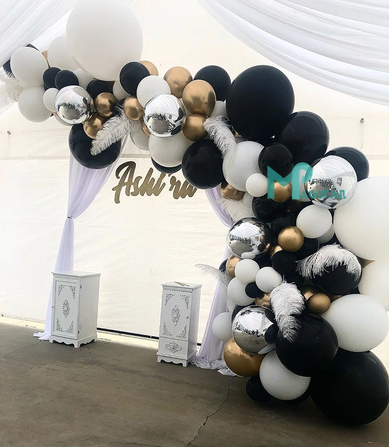 108pcs Black White Balloons Garland Kit Chrome Gold Globos Silver 4D Balloon Decor Baby Shower Birthday Wedding Party Supplies
108pcs Black White Balloons Garland Kit Chrome Gold Globos Silver 4D Balloon Decor Baby Shower Birthday Wedding Party Supplies