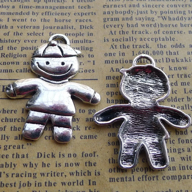4pcs Charms Boy 33x40mm Antique Silver Color Pendants DIY Crafts Making Findings Handmade Tibetan Jewelry
4pcs Charms Boy 33x40mm Antique Silver Color Pendants DIY Crafts Making Findings Handmade Tibetan Jewelry