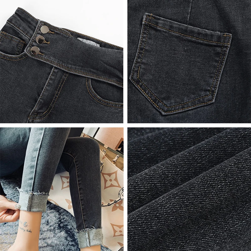 Chic High Waist Skinny Denim Pencil Pants Women Streetwear Fashion Solid Jeans 2021 New Korean Style Denim Slim Trousers Female
Chic High Waist Skinny Denim Pencil Pants Women Streetwear Fashion Solid Jeans 2021 New Korean Style Denim Slim Trousers Female