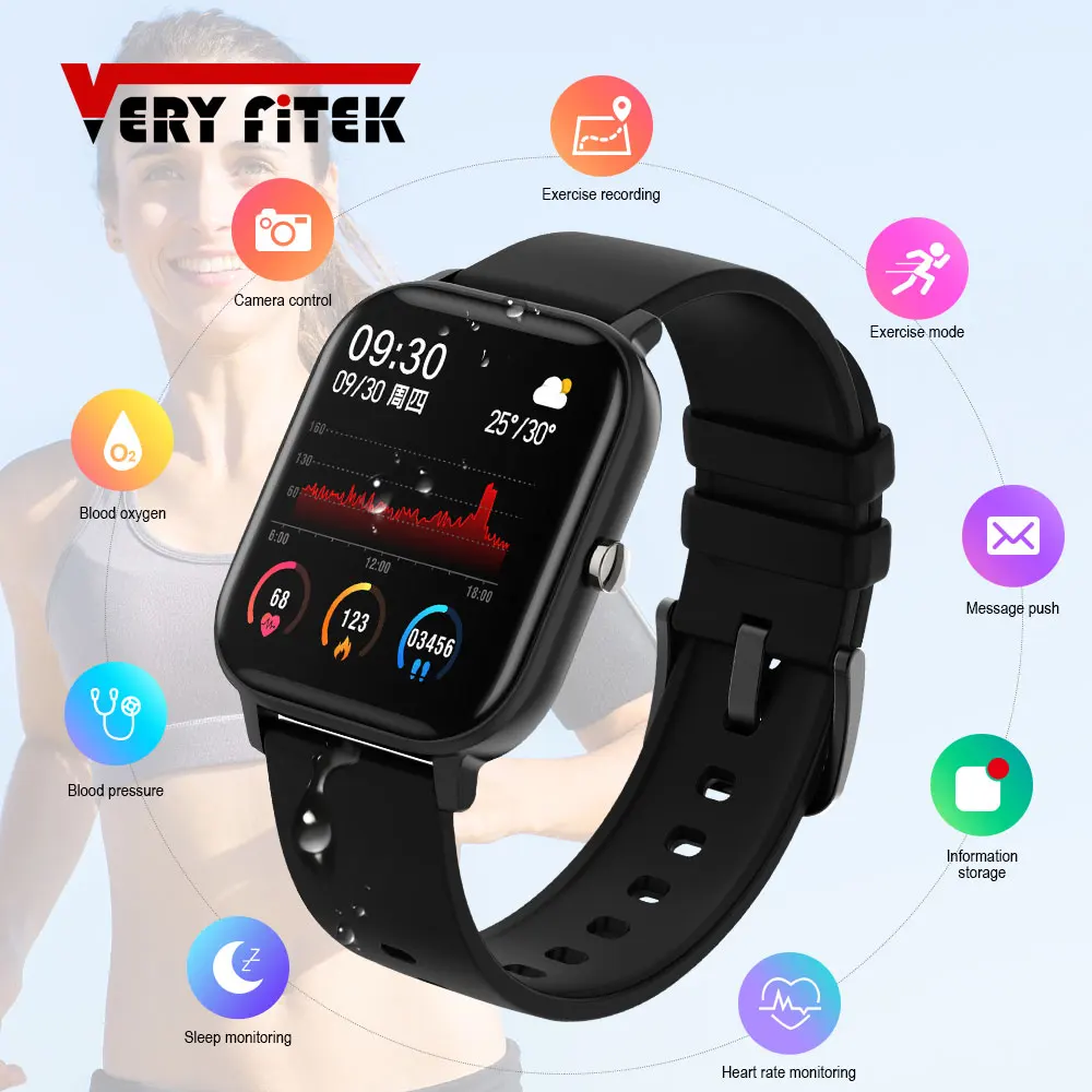 VERYFiTEK P8 Smart Watch Men 1.4 inch Full Touch Fitness Tracker Blood Pressure Smart Clock Women GTS Smartwatch for Xiaomi
VERYFiTEK P8 Smart Watch Men 1.4 inch Full Touch Fitness Tracker Blood Pressure Smart Clock Women GTS Smartwatch for Xiaomi