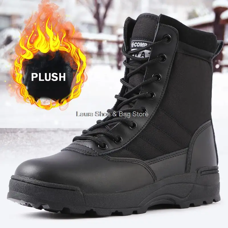 Military Men Boots Warm Plush Winter Combat Boots High Top Men's Army Tactical Boots Male Outdoor Winter Shoes Short Ankle Boots
Military Men Boots Warm Plush Winter Combat Boots High Top Men's Army Tactical Boots Male Outdoor Winter Shoes Short Ankle Boots