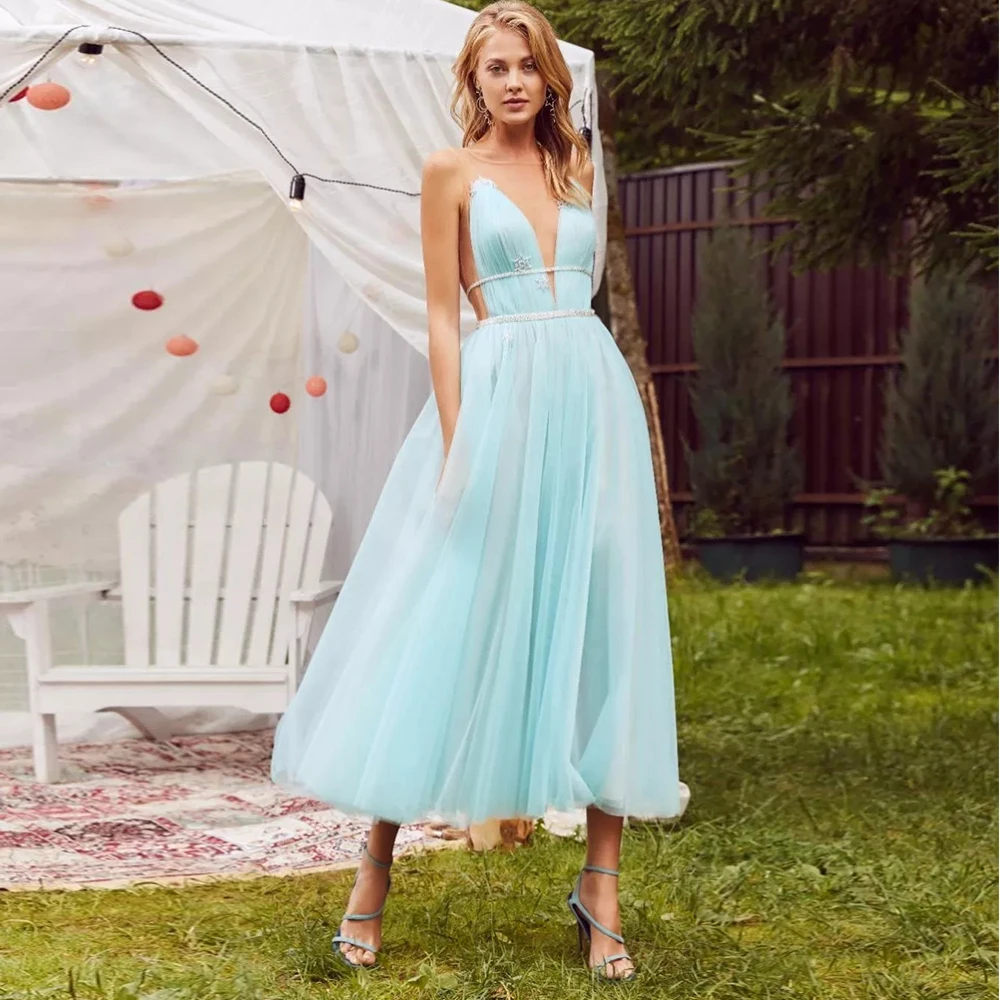 Deep V-Neck Spaghetti Strap Sleeveless Prom Gowns Robe De Soirée Femme Sashes Ankle-Length Evening Dresses for Dinner Party 2022
Deep V-Neck Spaghetti Strap Sleeveless Prom Gowns Robe De Soirée Femme Sashes Ankle-Length Evening Dresses for Dinner Party 2022