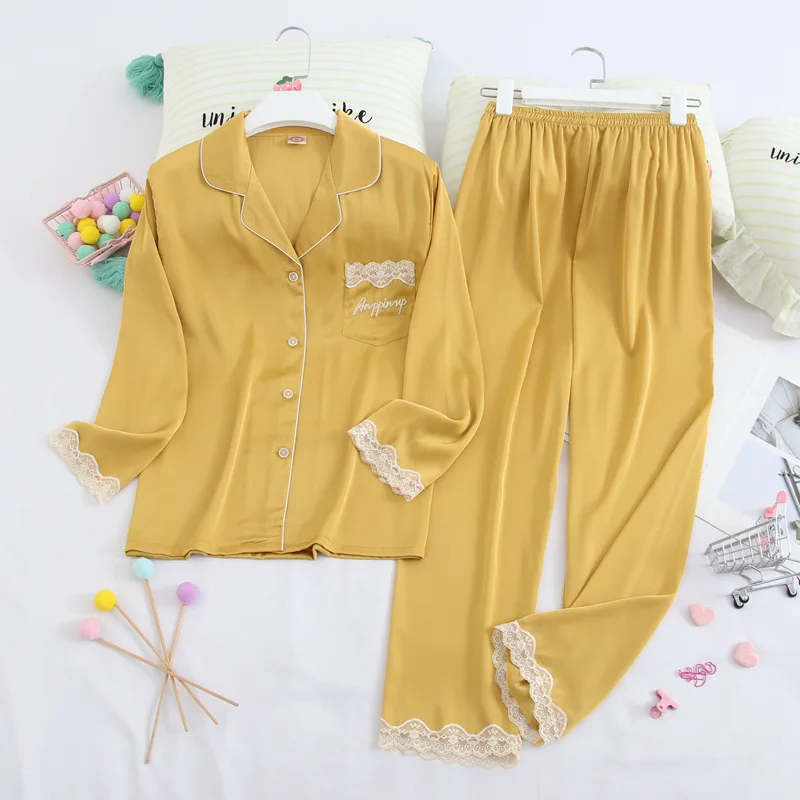 New autumn 2020 silk women's long-sleeved long-sleeved trousers home suit Korean version ins wind woman sweet pajamas tz80
New autumn 2020 silk women's long-sleeved long-sleeved trousers home suit Korean version ins wind woman sweet pajamas tz80