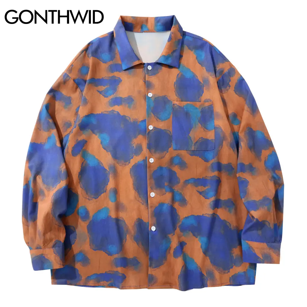 GONTHWID Shirts Streetwear Hip Hop Graffiti Tie Dye Print Long Sleeve Shirt Coats Harajuku Casual Men Fashion Button Blouse Tops
GONTHWID Shirts Streetwear Hip Hop Graffiti Tie Dye Print Long Sleeve Shirt Coats Harajuku Casual Men Fashion Button Blouse Tops