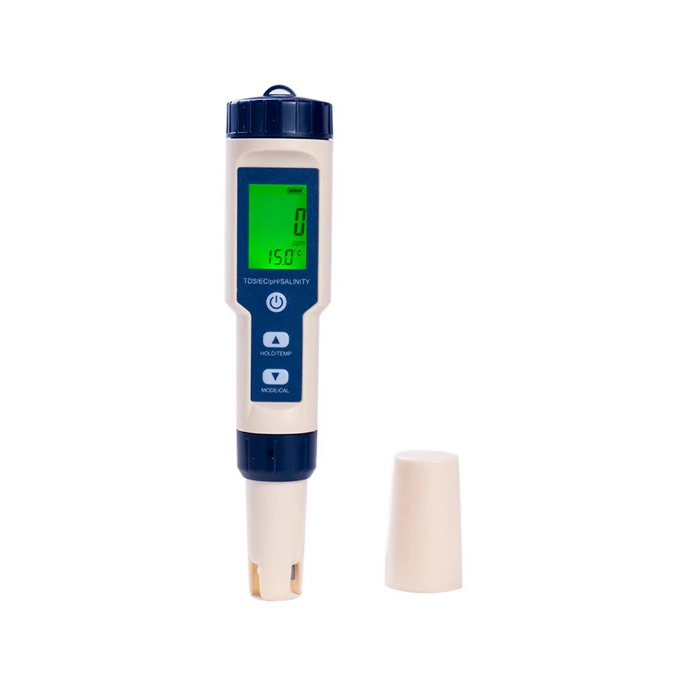 5 In 1PH Water Quality Tester LCD Digital Detector Pen Analyzer Tester Salinity/Temperature Professional Pen PH Meter
5 In 1PH Water Quality Tester LCD Digital Detector Pen Analyzer Tester Salinity/Temperature Professional Pen PH Meter