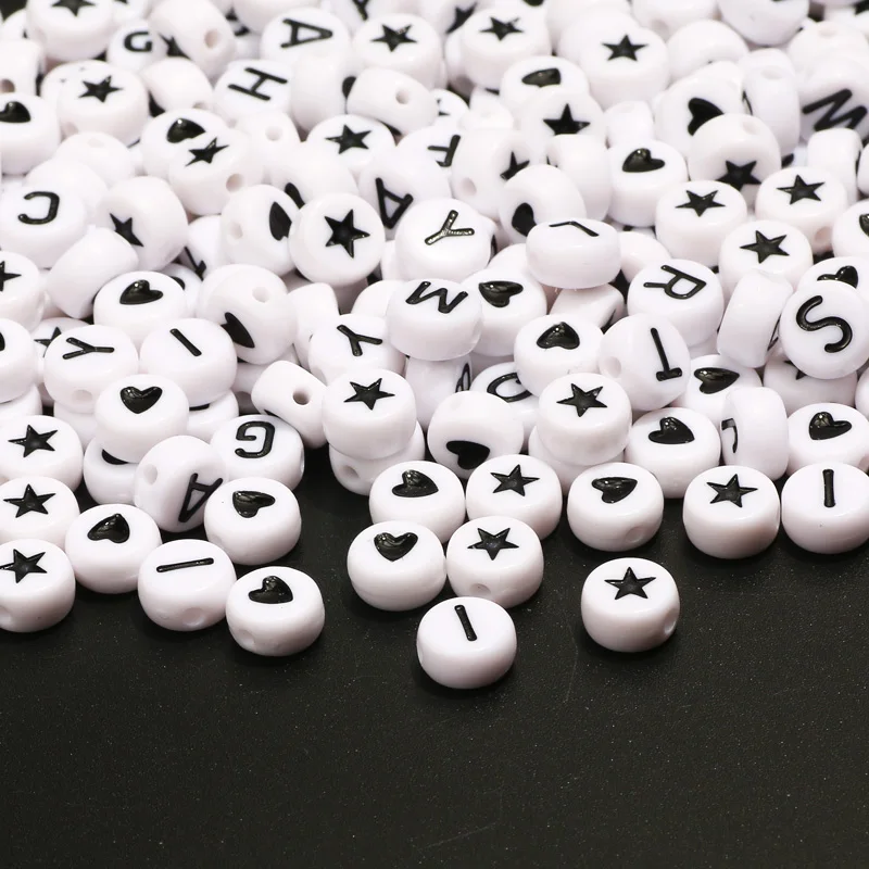 Mix White Letter Acrylic Beads 4x7mm Round Star/Heart/Letter Spacer Beads For Jewelry Making Diy Necklace Bracelet Accessories 
Mix White Letter Acrylic Beads 4x7mm Round Star/Heart/Letter Spacer Beads For Jewelry Making Diy Necklace Bracelet Accessories