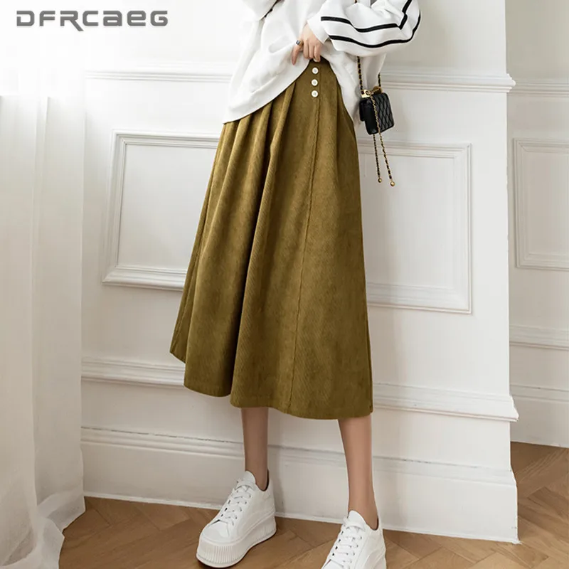 Loose Casual Women's A-Line Corduroy Skirts Winter 2021 Korean Style Fashion High Waist Saias Longas Female Coffee
Loose Casual Women's A-Line Corduroy Skirts Winter 2021 Korean Style Fashion High Waist Saias Longas Female Coffee