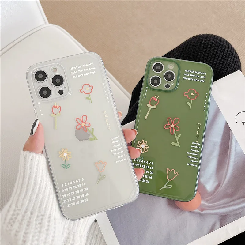 Calendar Flowers Phone Cases For iPhone 12 Mini 11 Pro XS MAX XR X 8 7 Plus SE 2020 12Pro Fashion Straight Edge Soft TPU Cover
Calendar Flowers Phone Cases For iPhone 12 Mini 11 Pro XS MAX XR X 8 7 Plus SE 2020 12Pro Fashion Straight Edge Soft TPU Cover