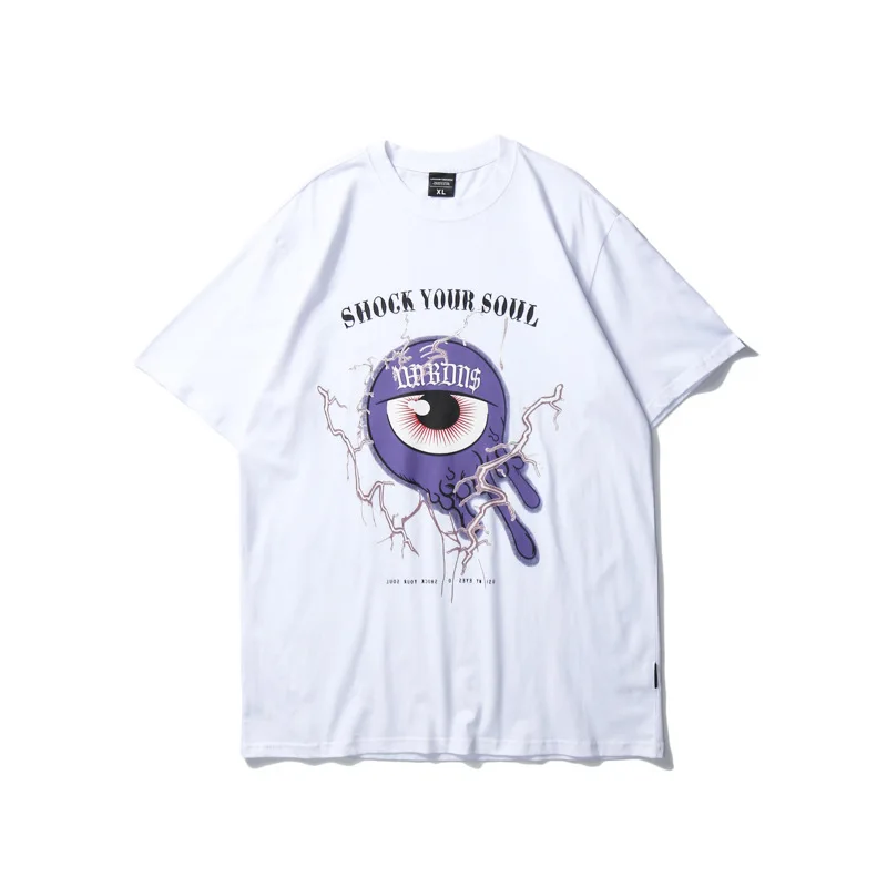 Retro street fashion brand lightning eyes print oversize loose short-sleeved T-shirt for men and women couples
Retro street fashion brand lightning eyes print oversize loose short-sleeved T-shirt for men and women couples