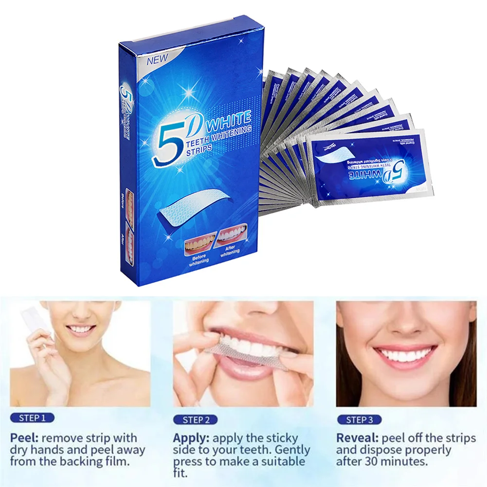 5D Teeth Whitening Strip Dental kit Non-Slip Teeth Whitener 1 Hour Fast Whitening Strips Help Remove Stains Oral Health Care
5D Teeth Whitening Strip Dental kit Non-Slip Teeth Whitener 1 Hour Fast Whitening Strips Help Remove Stains Oral Health Care