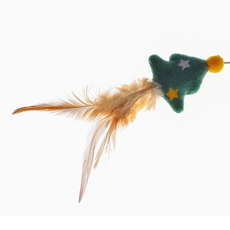 Pet Cat Toys Colorful Feather Cat Wand Toys Christmas Bell Series Cat Teaser Kitten Interactive Accessories Pet Products
Pet Cat Toys Colorful Feather Cat Wand Toys Christmas Bell Series Cat Teaser Kitten Interactive Accessories Pet Products
