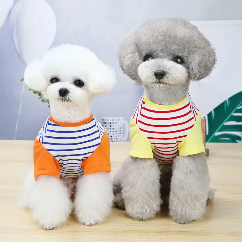 2021 Dog Clothes Soft T-shirt Thin Cartoon Smiley Striped Round Neck For Small Dogs Pet Puppy Vest T-shirt Fashion Dog Clothes
2021 Dog Clothes Soft T-shirt Thin Cartoon Smiley Striped Round Neck For Small Dogs Pet Puppy Vest T-shirt Fashion Dog Clothes