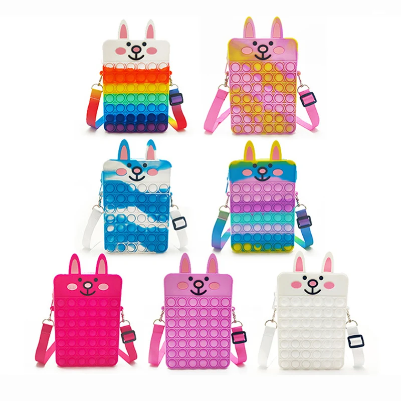 New Finger Press Bubbles Pop It Rainbow Rabbit Ear Bag Backpack Toys Popet Coin Storage Bags Popite for Children Christmas Gifts
New Finger Press Bubbles Pop It Rainbow Rabbit Ear Bag Backpack Toys Popet Coin Storage Bags Popite for Children Christmas Gifts