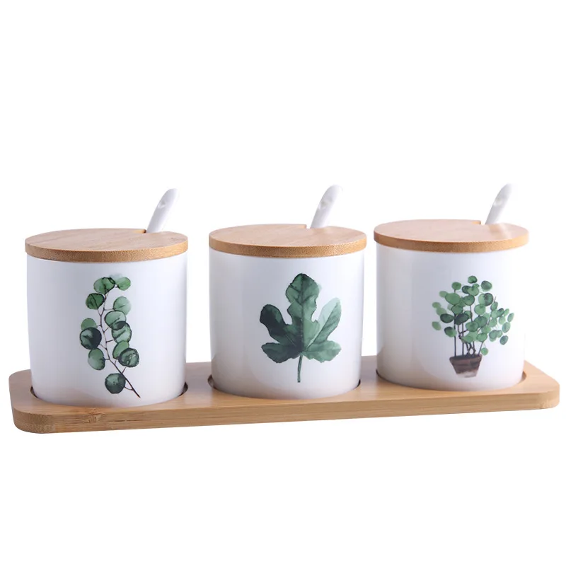 3pcs/set Ceramic Cruet Set Nordic Green Plant Pattern Seasoning Jar Cactus Leaves Seasoning Box Storage Tool
3pcs/set Ceramic Cruet Set Nordic Green Plant Pattern Seasoning Jar Cactus Leaves Seasoning Box Storage Tool