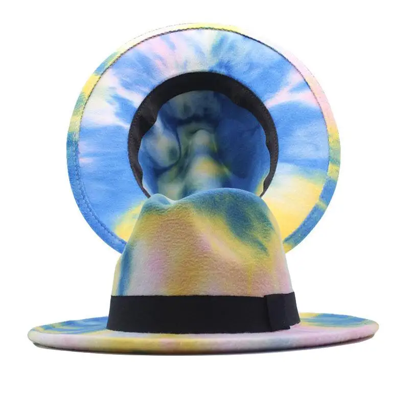 New Fashion European American Fall Winter Men Women Woolen Fedora Hat Flat Wide Brim Tie-dye Jazz Panama Hat 
New Fashion European American Fall Winter Men Women Woolen Fedora Hat Flat Wide Brim Tie-dye Jazz Panama Hat