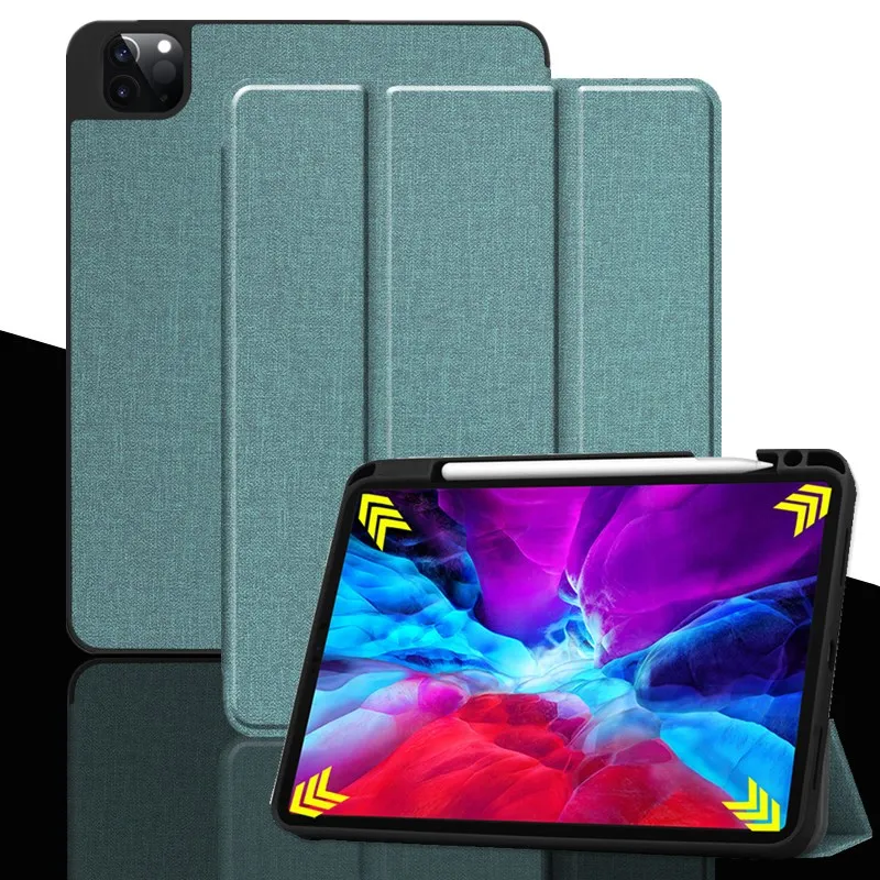 Cover for iPad Pro 2020 12.9 Case Smart Auto Sleep/Wake Cloth Texture pu Leather cover for iPad Pro 12.9 4th Gen Pencil Holder
Cover for iPad Pro 2020 12.9 Case Smart Auto Sleep/Wake Cloth Texture pu Leather cover for iPad Pro 12.9 4th Gen Pencil Holder