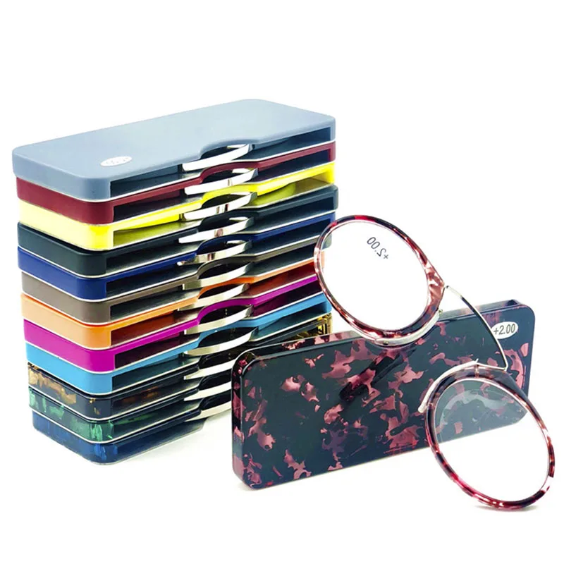 styles hot sale stick on phone MINI clip nose bridge reading glasses 1.0 to 3.5 Portable presbyopic glasses with Case
styles hot sale stick on phone MINI clip nose bridge reading glasses 1.0 to 3.5 Portable presbyopic glasses with Case