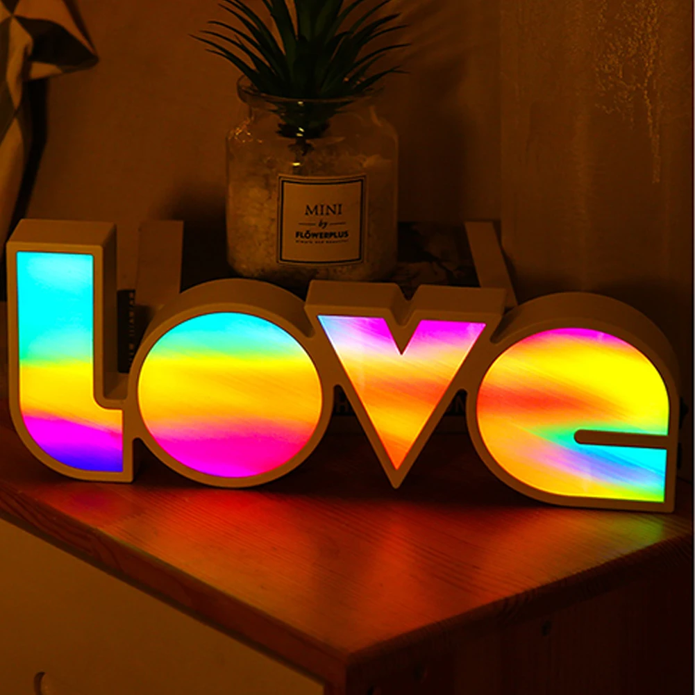 Colorful Creative Lamp Wedding Party Bedroom Decoration Night Lamp Gift Battery Operated USB Power Rainbow LOVE LED Night Light
Colorful Creative Lamp Wedding Party Bedroom Decoration Night Lamp Gift Battery Operated USB Power Rainbow LOVE LED Night Light