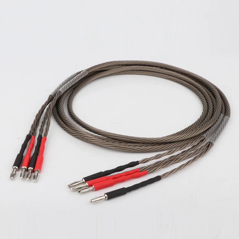 

Pair Hi-end OFC Silver Plated Audio Wire Cable Hifi Banana to Banana Speaker Cable Audiophile Cable loudspeaker cable