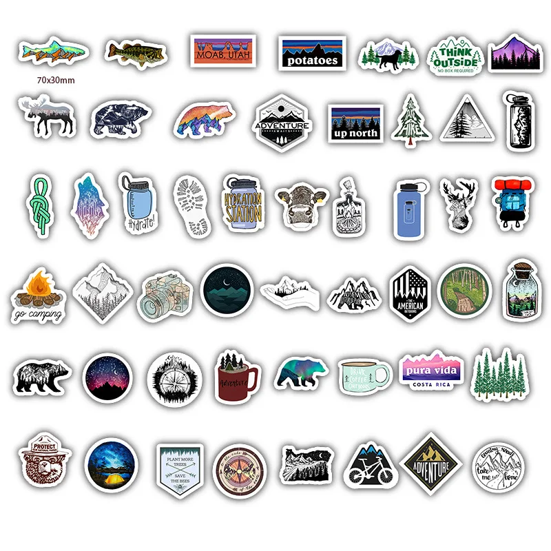 50PCS Camping Travel Stickers Wilderness Adventure Outdoor Landscape Waterproof Decal DIY Suitcase Guitar Laptop Sticker Pack
50PCS Camping Travel Stickers Wilderness Adventure Outdoor Landscape Waterproof Decal DIY Suitcase Guitar Laptop Sticker Pack