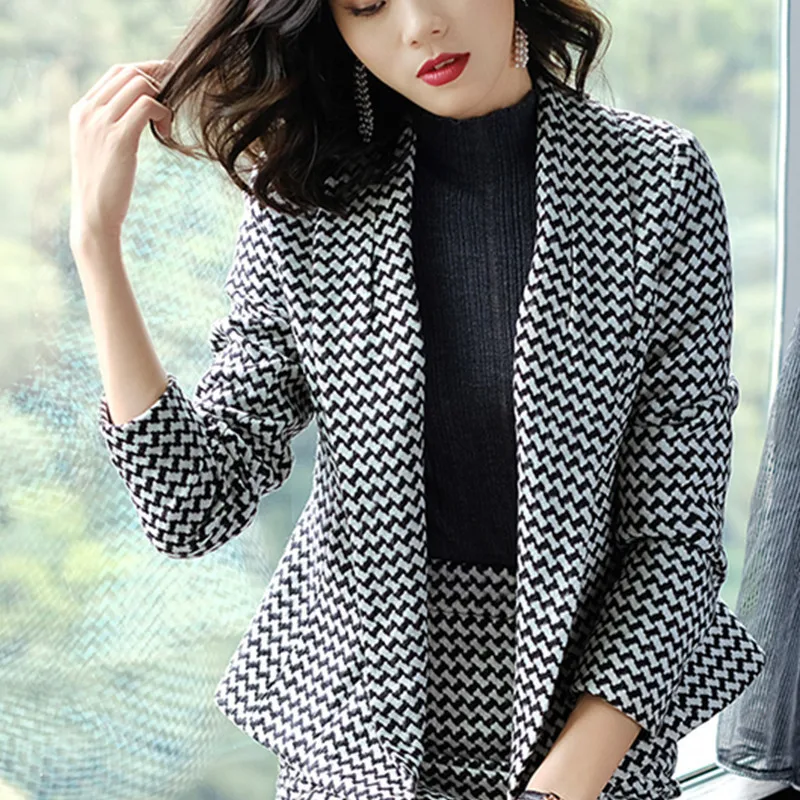 Office Ladies Formal Plaid Blazer Suit Women Slim Fit A Line Wrap Skirt Lapel Collar Jacket Coats OL Work Two Piece Outfits Sets
Office Ladies Formal Plaid Blazer Suit Women Slim Fit A Line Wrap Skirt Lapel Collar Jacket Coats OL Work Two Piece Outfits Sets