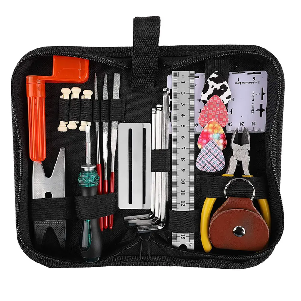 Hot Selling 26pcs/set Guitar Repairing Tool Kit Wire Plier Strings Organizer Wrenches for Guitar Ukulele
Hot Selling 26pcs/set Guitar Repairing Tool Kit Wire Plier Strings Organizer Wrenches for Guitar Ukulele
