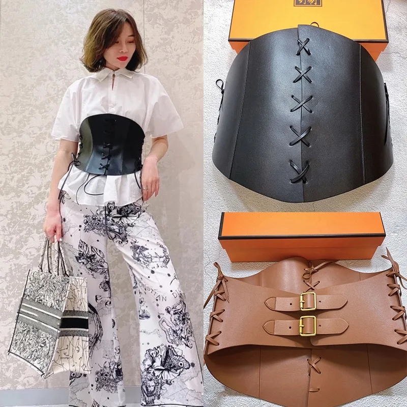 Women's Fashion Trend 2021 Luxury Designer Brand Genuine Leather Wide Belt Lace Up Tied Corset for Dress Goth Accessories 
Women's Fashion Trend 2021 Luxury Designer Brand Genuine Leather Wide Belt Lace Up Tied Corset for Dress Goth Accessories